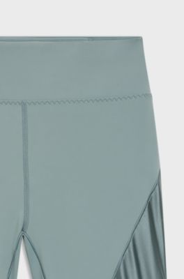 Leggings attivi con inserti in mesh, Celeste