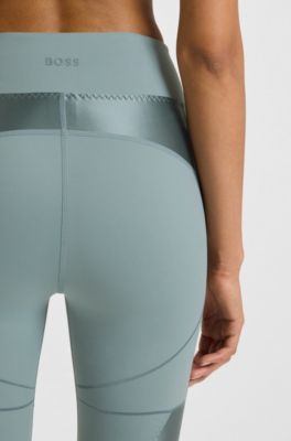 Actieve legging met inzetstukken van mesh, Lichtblauw