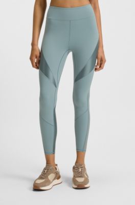 Actieve legging met inzetstukken van mesh, Lichtblauw