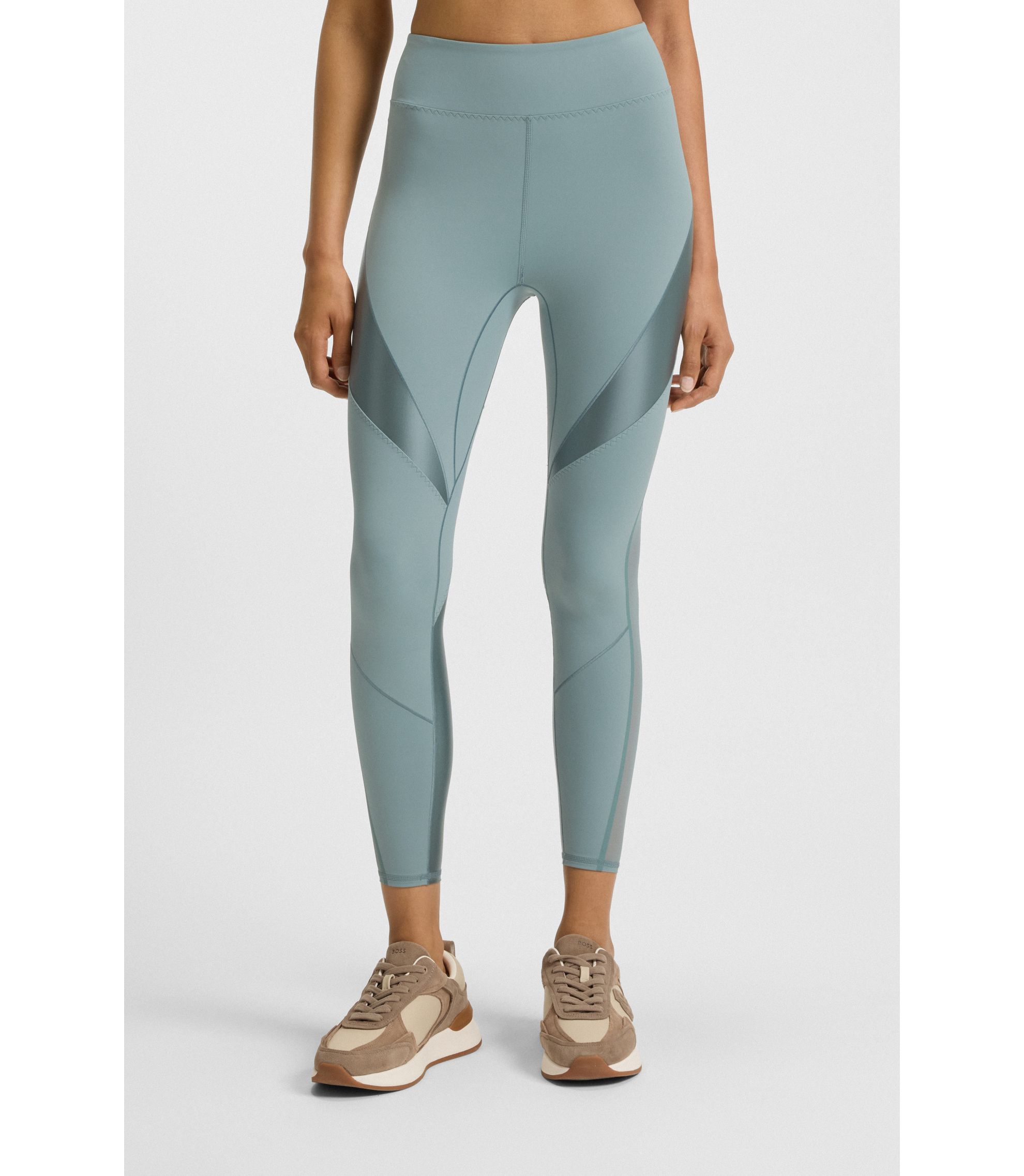 Sportive Leggings mit Mesh-Einsätzen