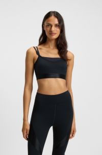 Actieve sporttop met mesh inzetstuk, Donkerblauw