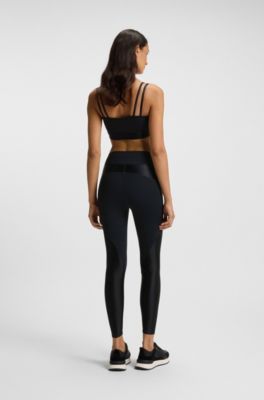 Top sportivo attivo con inserto in mesh, Blu scuro