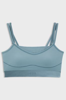 Actieve sporttop met mesh inzetstuk, Lichtblauw