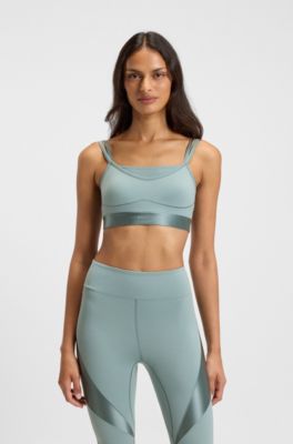 Actieve sporttop met mesh inzetstuk, Lichtblauw