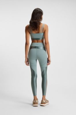 Actieve sporttop met mesh inzetstuk, Lichtblauw