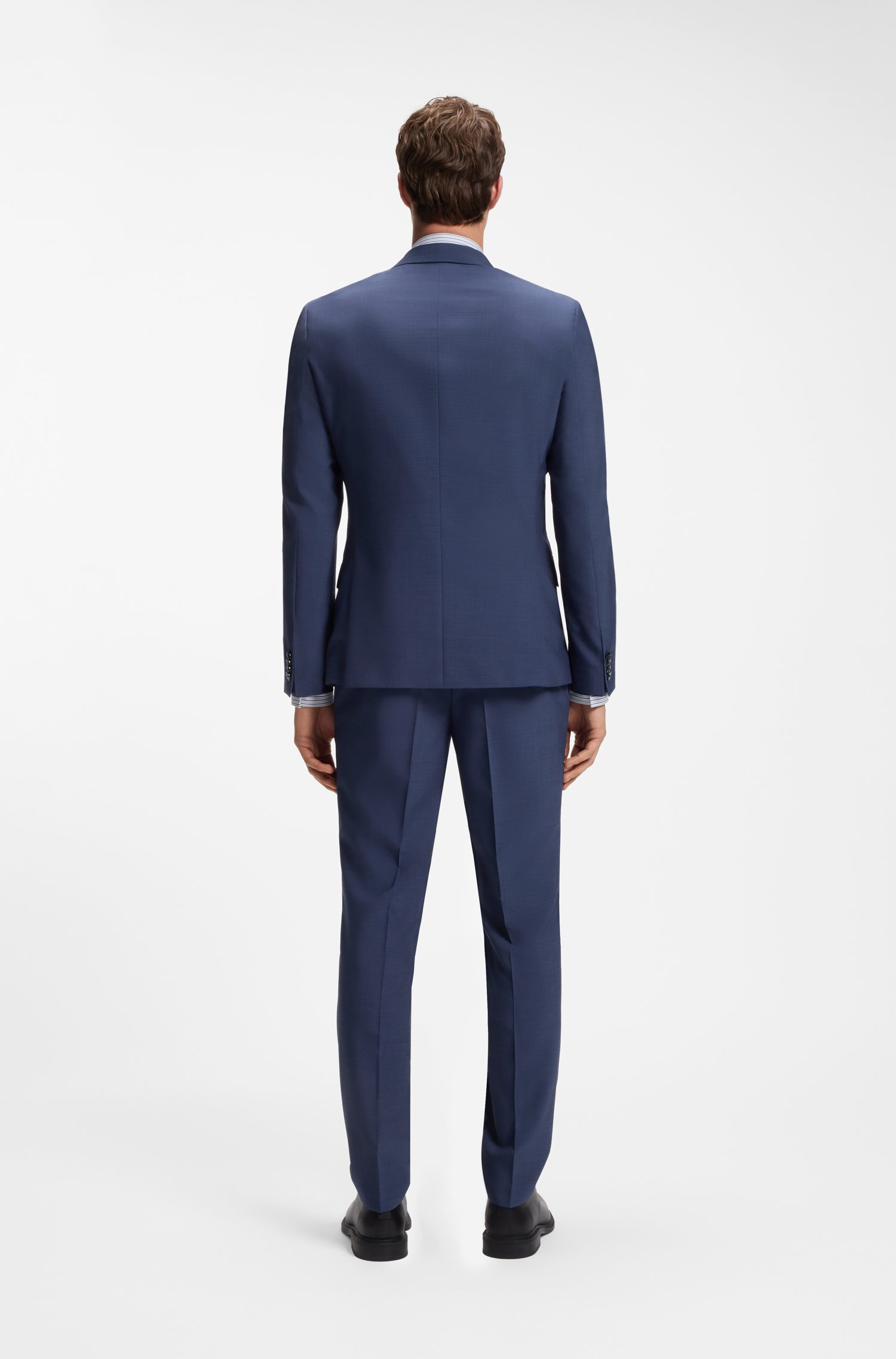 Hugo Three-piece slim-fit suit in wool-blend poplin kostymer herr – bild 3