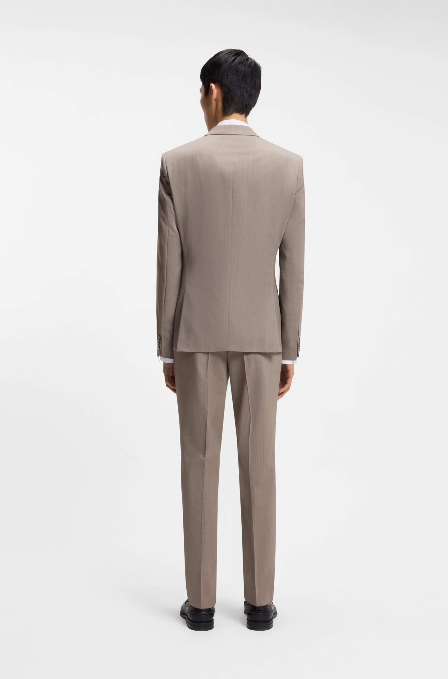 Hugo Three-piece slim-fit suit in wool-blend poplin kostymer herr – bild 3