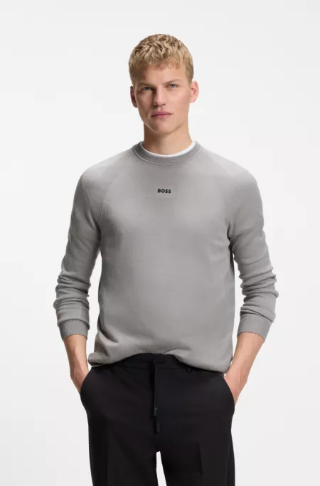 Seamless knitted sweater with logo detail