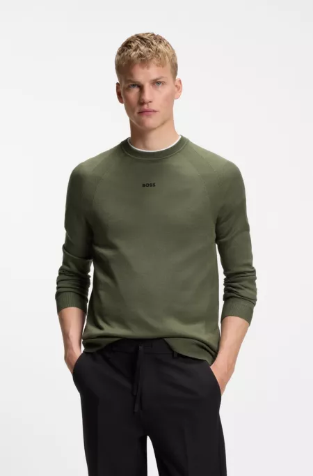 Seamless knitted sweater with logo detail