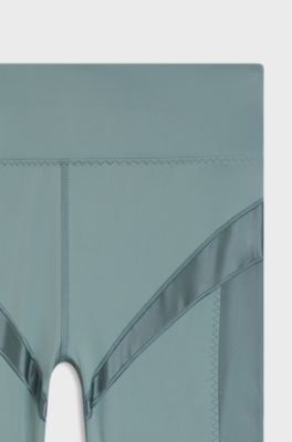 Shorts da ciclista attivi a vita alta con inserti in mesh, Blu