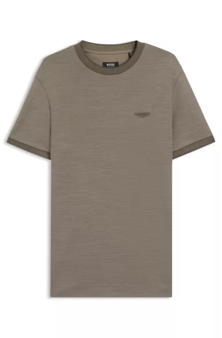 BOSS x ASTON MARTIN T-shirt in wool-cotton jacquard