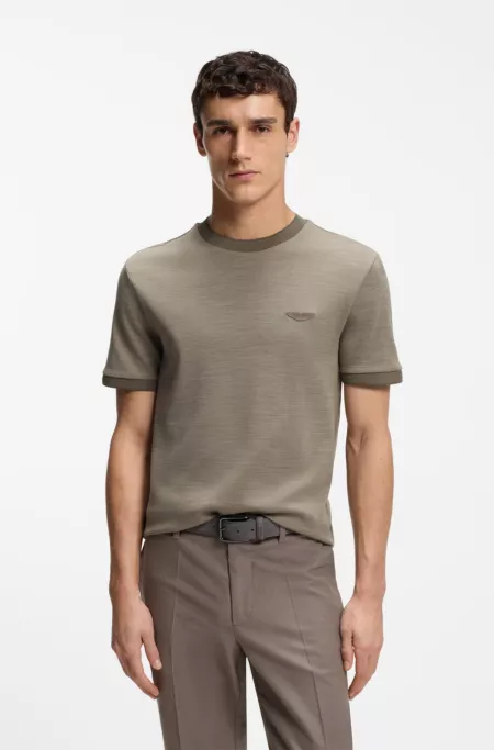 BOSS x ASTON MARTIN T-shirt in wool-cotton jacquard