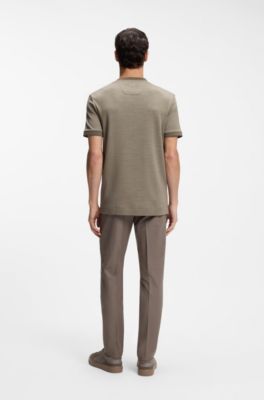 BOSS x ASTON MARTIN T-shirt in wool-cotton jacquard, Light Brown