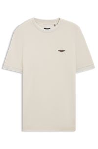 BOSS x ASTON MARTIN T-shirt in wool-cotton jacquard, Natural