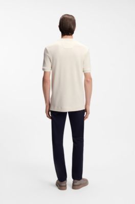 BOSS x ASTON MARTIN Tシャツ ウール/コットン ジャカード, ナチュラル