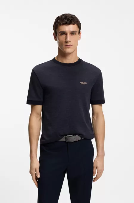 BOSS x ASTON MARTIN T-shirt in wool-cotton jacquard