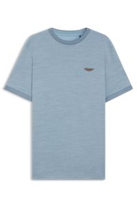 BOSS x ASTON MARTIN T-shirt in wool-cotton jacquard, Light Blue