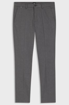 Pantalon Slim en coton stretch fa&ccedil;onn&eacute;, Gris sombre