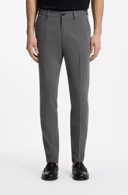 Slim-fit trousers in stretch-cotton dobby
