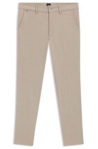 Slim-fit trousers in stretch-cotton dobby, Beige