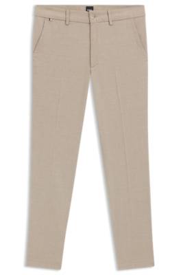 Slim-fit trousers in stretch-cotton dobby 1