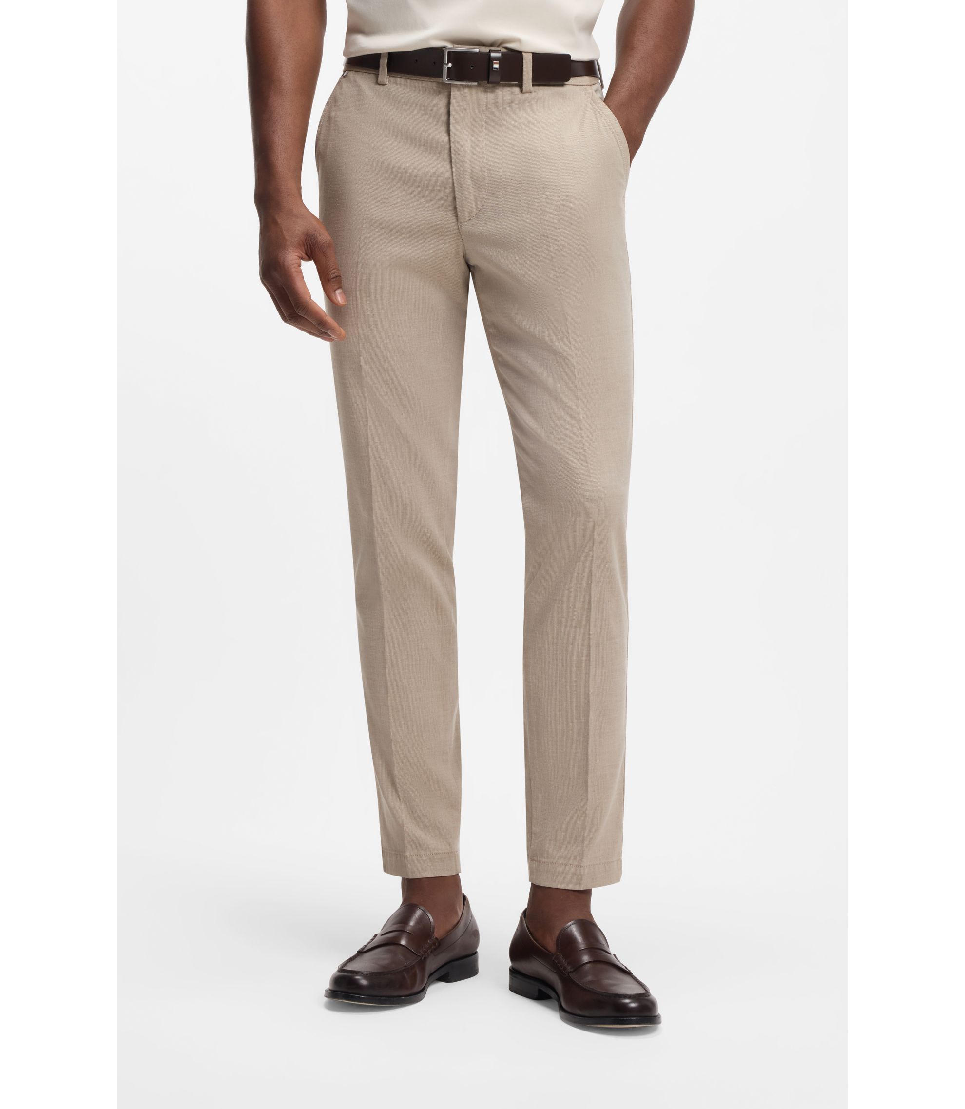 Slim-Fit Hose aus strukturierter Stretch-Baumwolle