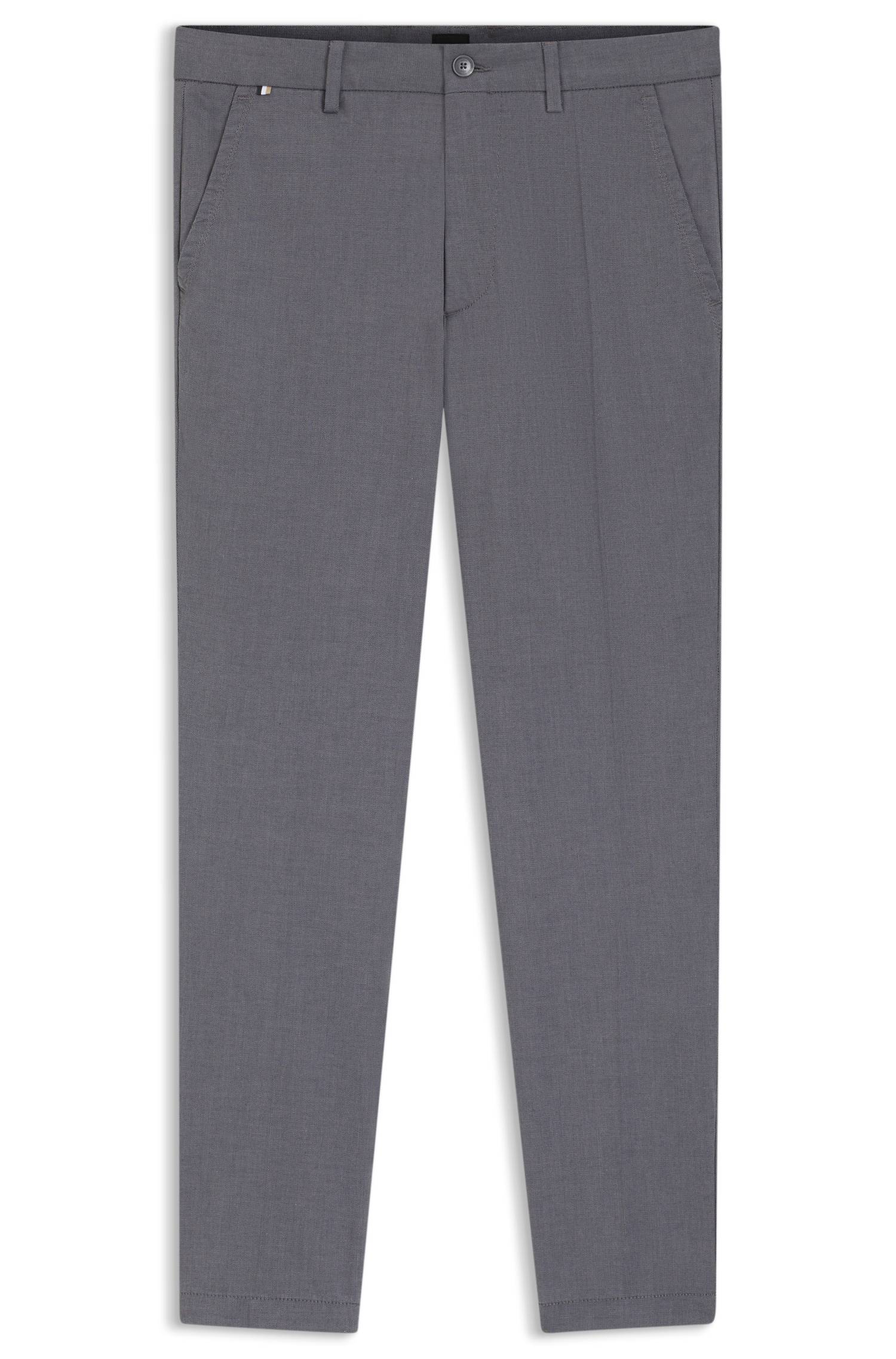 Boss Slim-fit trousers in stretch-cotton dobby byxor herr – bild 4