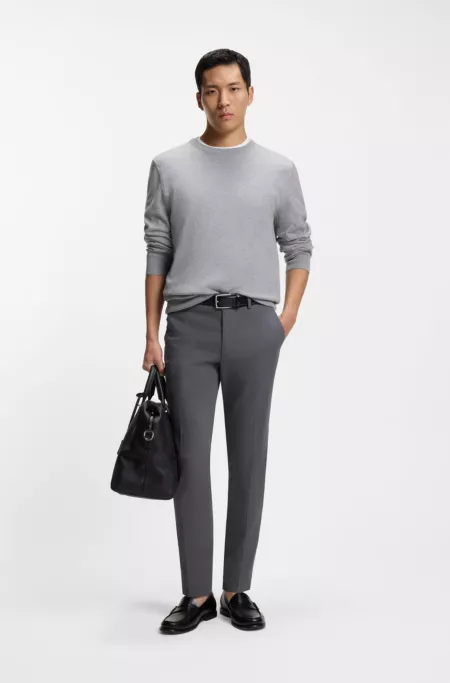 Pantalon Slim en coton stretch façonné
