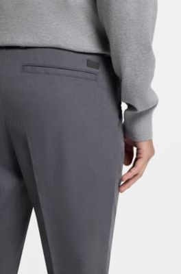 Slim-Fit Hose aus strukturierter Stretch-Baumwolle, Dunkelblau