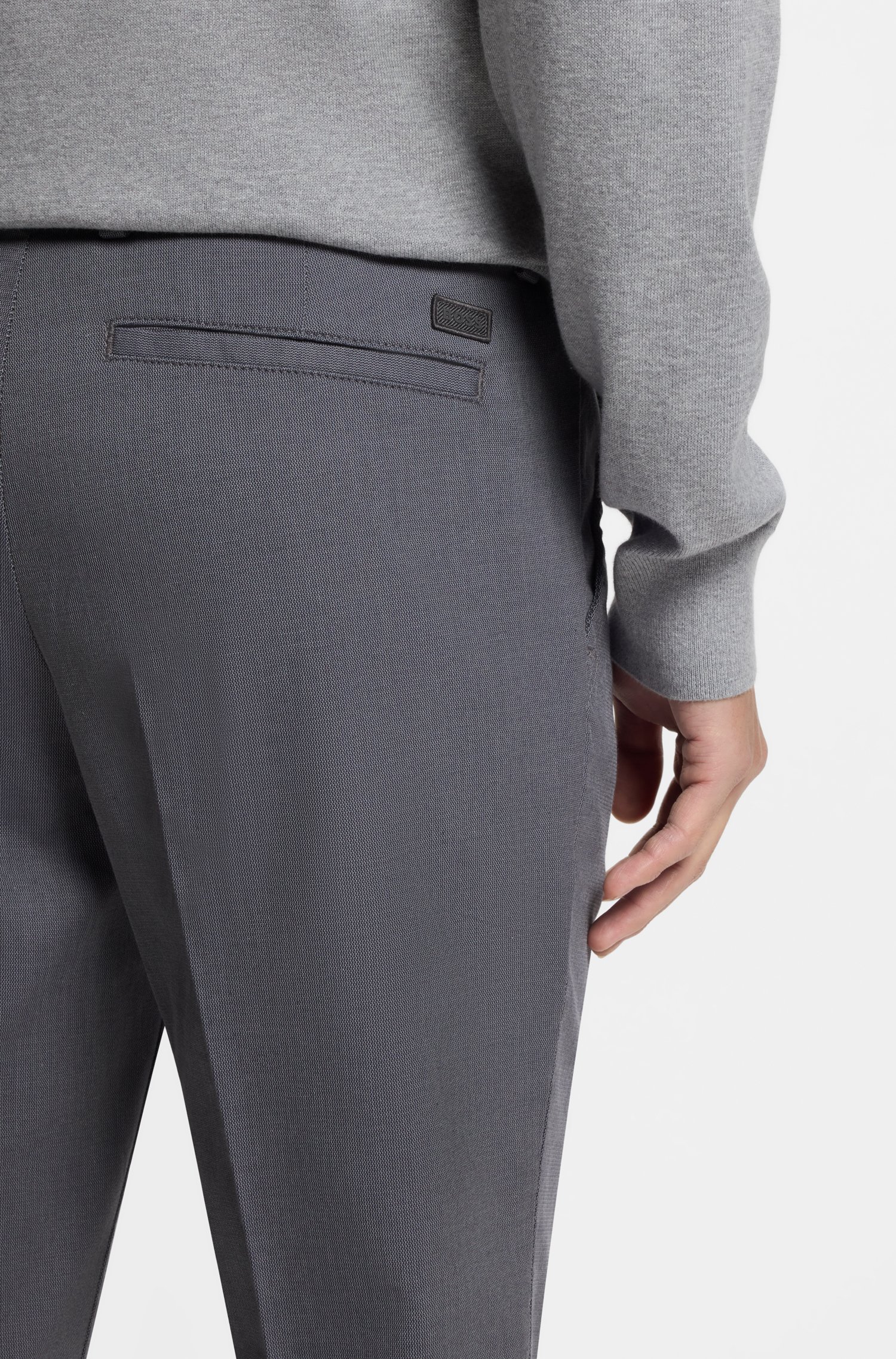 Boss Slim-fit trousers in stretch-cotton dobby byxor herr – bild 3