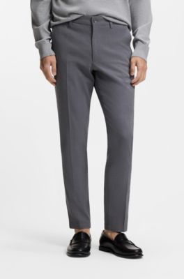 Slim-Fit Hose aus strukturierter Stretch-Baumwolle, Dunkelblau