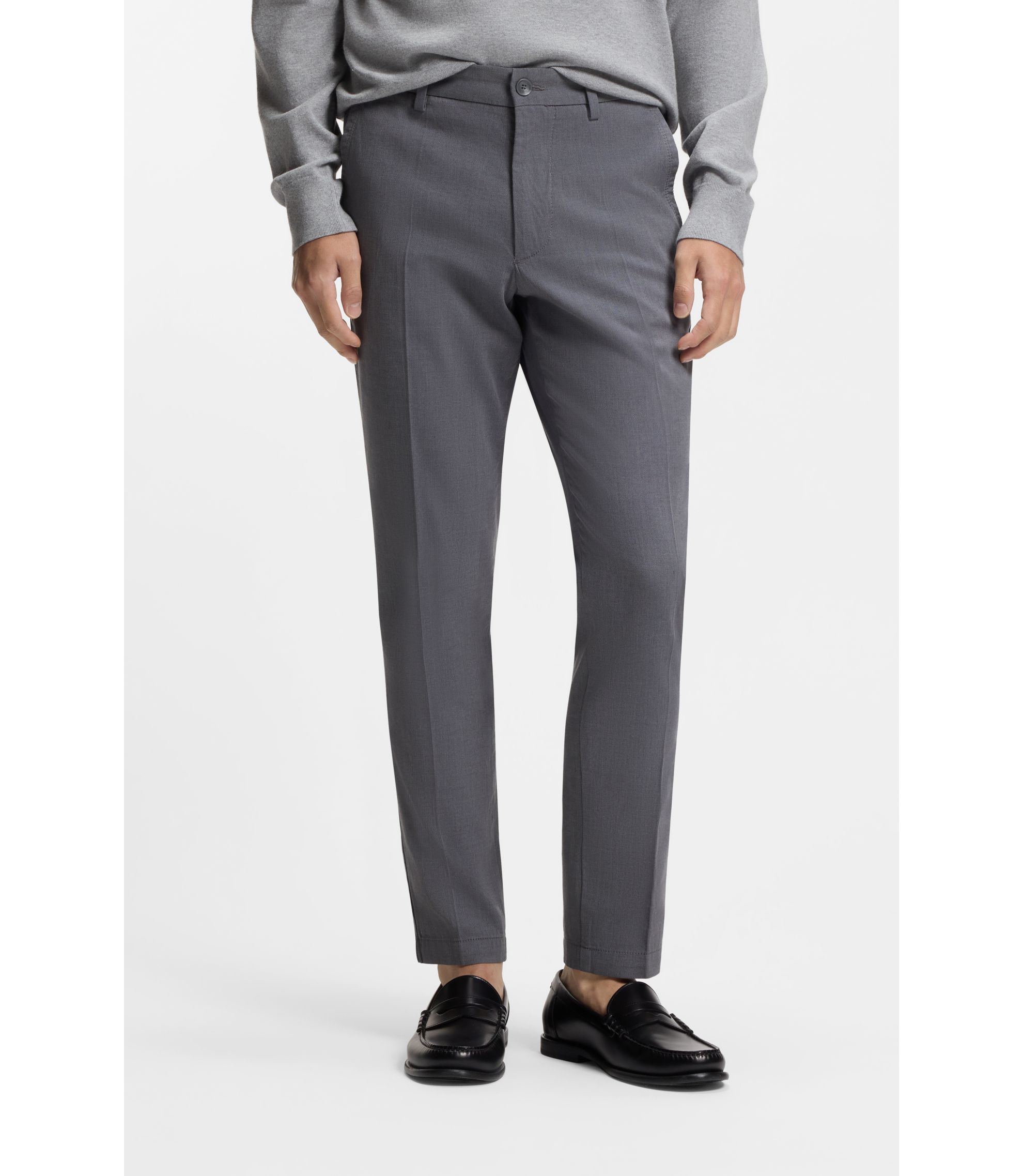 Slim-Fit Hose aus strukturierter Stretch-Baumwolle