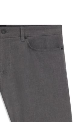 Maine regular-fit trousers in stretch-cotton dobby fabric, Black