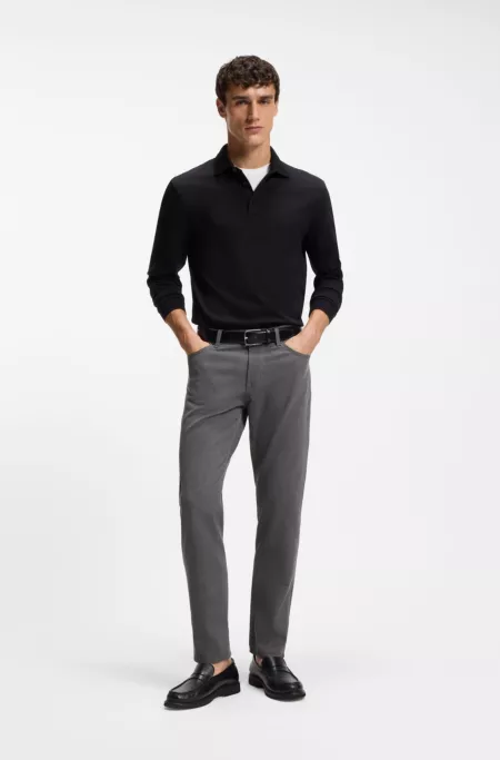 Maine regular-fit trousers in stretch-cotton dobby fabric