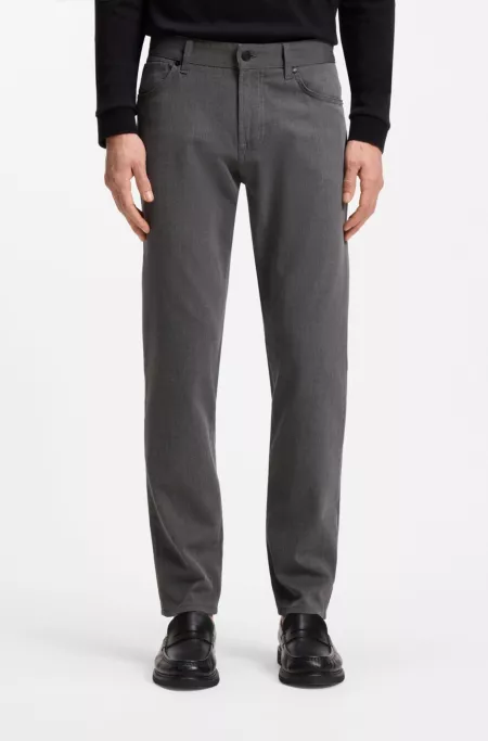 Maine regular-fit trousers in stretch-cotton dobby fabric
