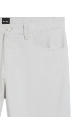 Maine Regular-Fit Hose aus elastischem Baumwoll-Dobby-Gewebe, Hellgrau