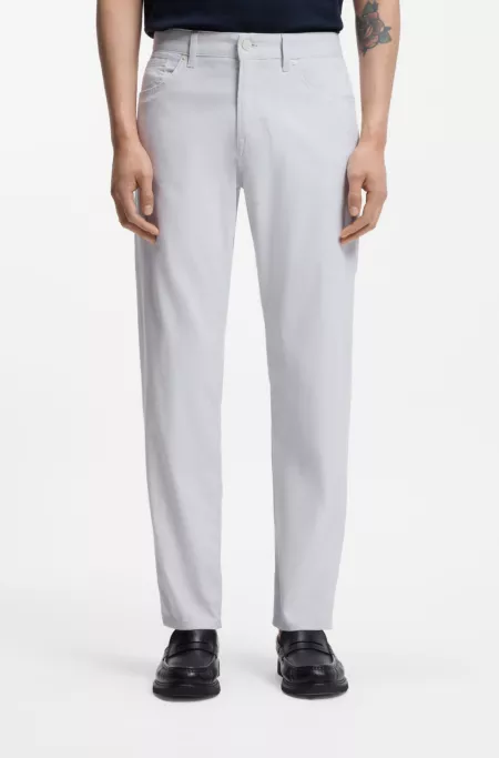 Maine regular-fit trousers in stretch-cotton dobby fabric