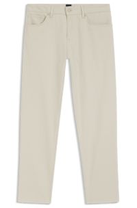 Maine regular-fit trousers in stretch-cotton dobby fabric, Light Beige