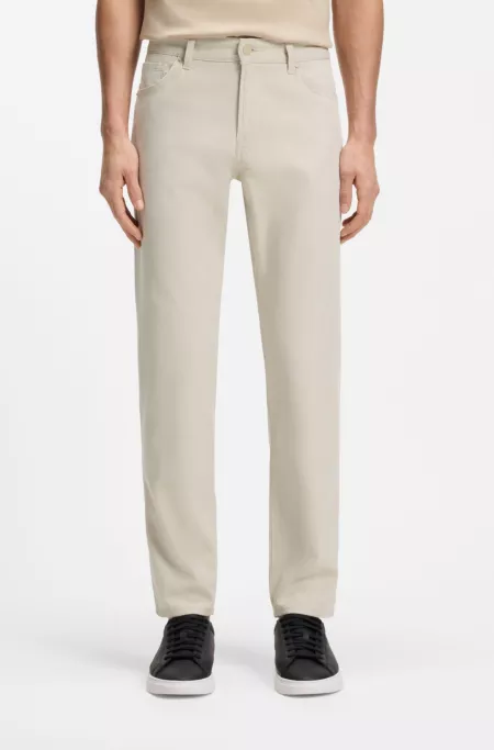 Maine regular-fit trousers in stretch-cotton dobby fabric