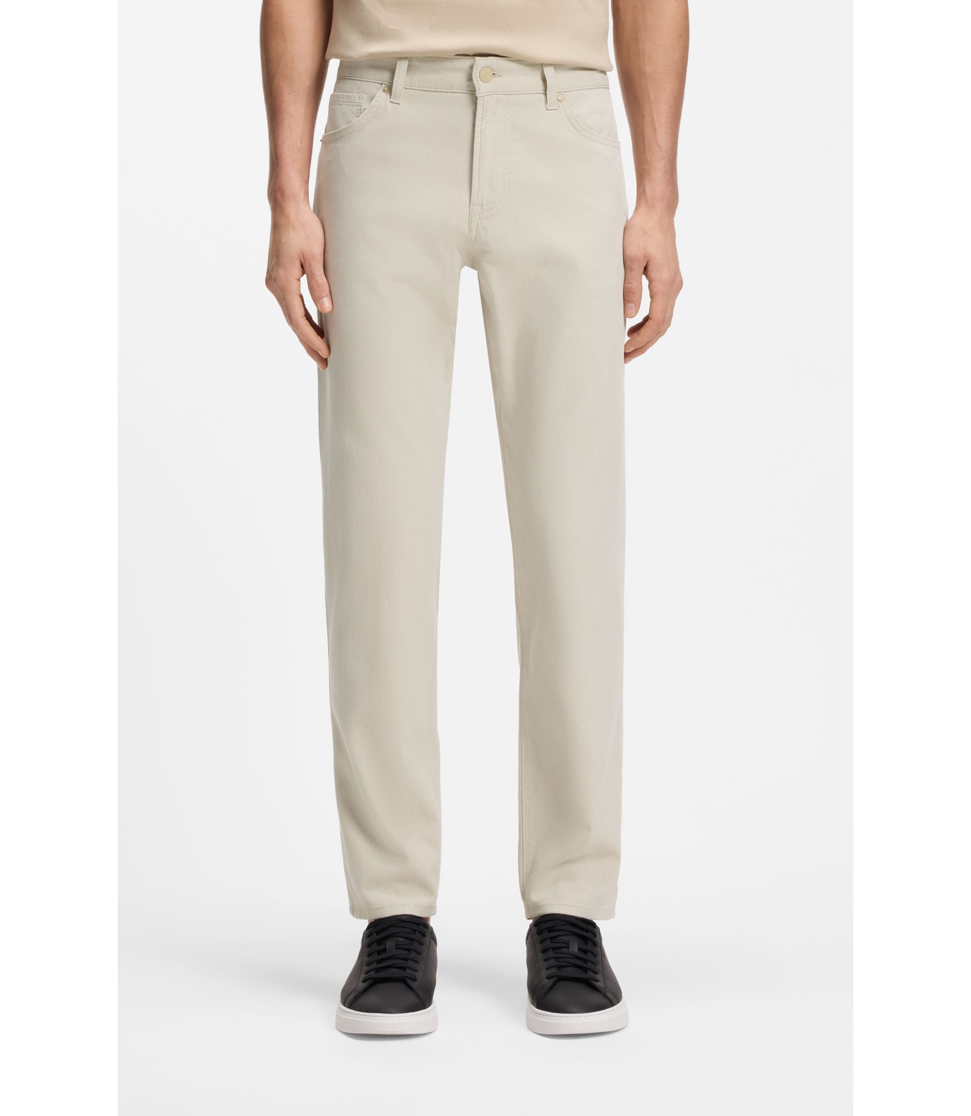 Maine Regular-Fit Hose aus elastischem Baumwoll-Dobby-Gewebe