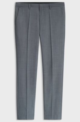 Extra-slim-fit wool-blend trousers, Dark Grey