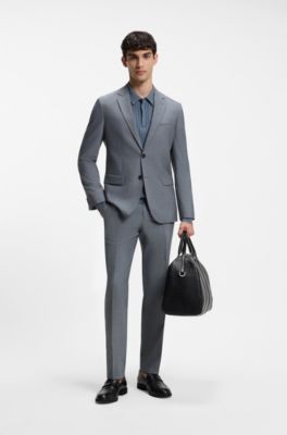 Extra-slim-fit wool-blend trousers, Dark Grey