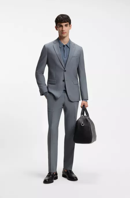 Pantalones extra slim fit de mezcla de lana