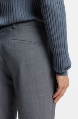 Extra-slim-fit wool-blend trousers, Dark Grey