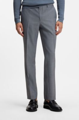 Extra-slim-fit wool-blend trousers, Dark Grey