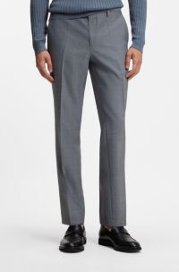 Extra-slim-fit wool-blend trousers, Dark Grey
