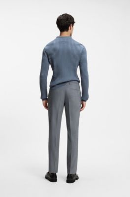 Extra-slim-fit wool-blend trousers, Dark Grey