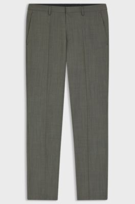 Extra-slim-fit wool-blend trousers, Dark Green