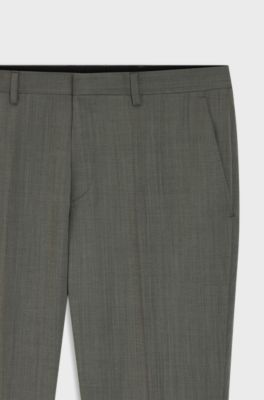 Extra-slim-fit wool-blend trousers, Dark Green