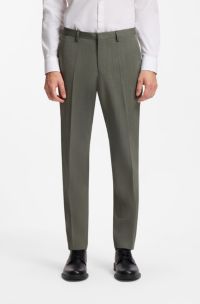 Extra-slim-fit wool-blend trousers, Dark Green